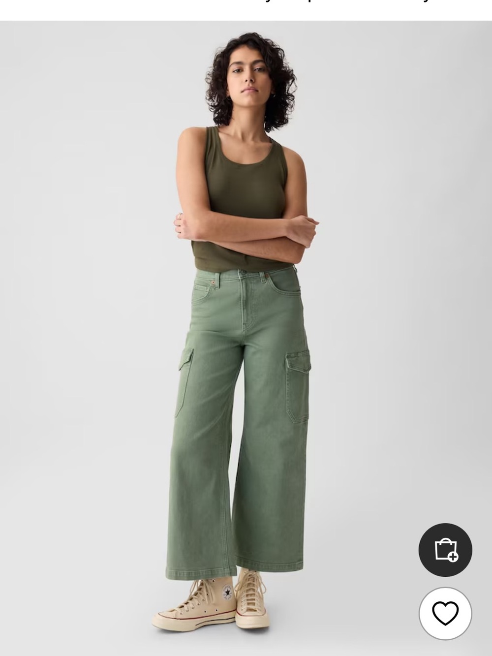 Gap stride Jean cropped green